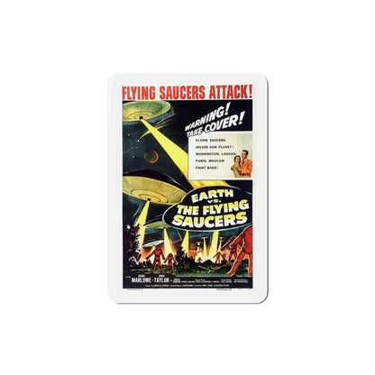 Earth vs the Flying Saucers 1956 Movie Poster Refrigerator Magnet 4 Inch - The Sticker Space