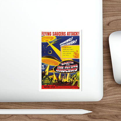 EARTH VS THE FLYING SAUCERS 1956 Movie Poster STICKER Vinyl Die-Cut Decal-The Sticker Space