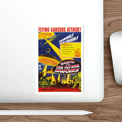 EARTH VS THE FLYING SAUCERS 1956 Movie Poster STICKER Vinyl Die-Cut Decal-The Sticker Space