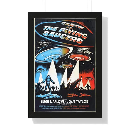 EARTH VS THE FLYING SAUCERS (2) 1956 - Framed Movie Poster 16″ x 24″ Black - The Sticker Space