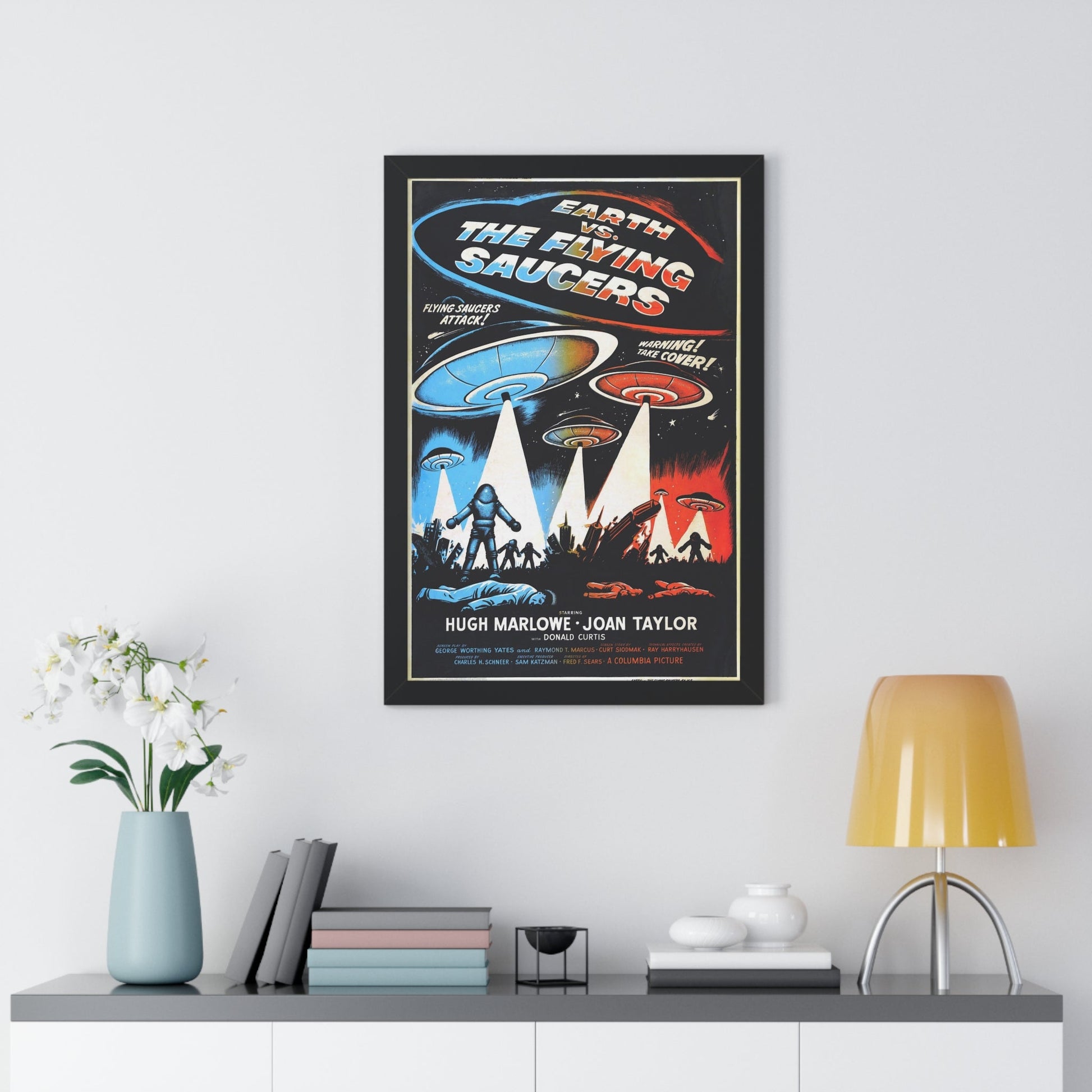 EARTH VS THE FLYING SAUCERS (2) 1956 - Framed Movie Poster-The Sticker Space