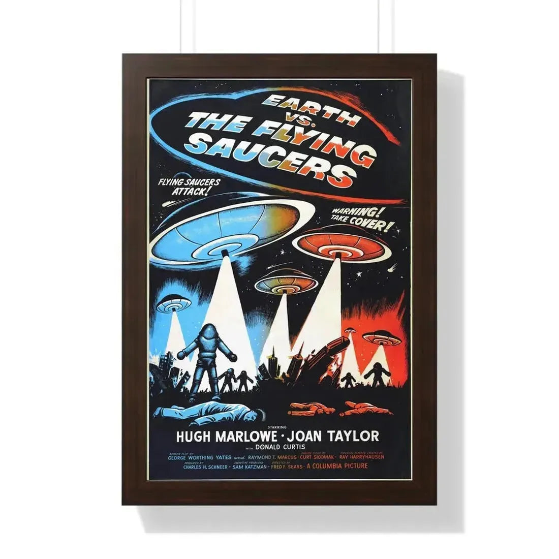 EARTH VS THE FLYING SAUCERS (2) 1956 - Framed Movie Poster - The Sticker Space