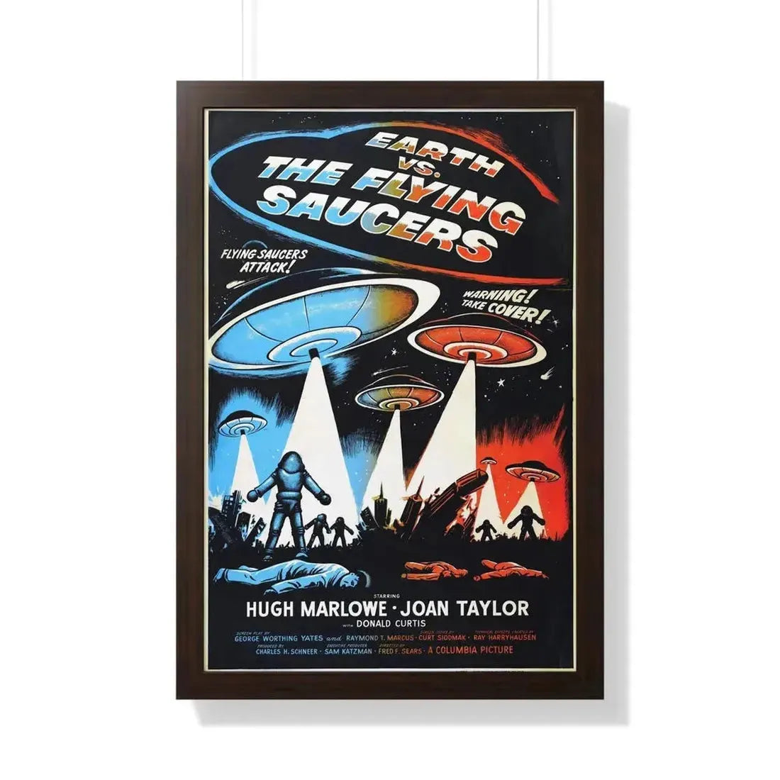 EARTH VS THE FLYING SAUCERS (2) 1956 - Framed Movie Poster - The Sticker Space