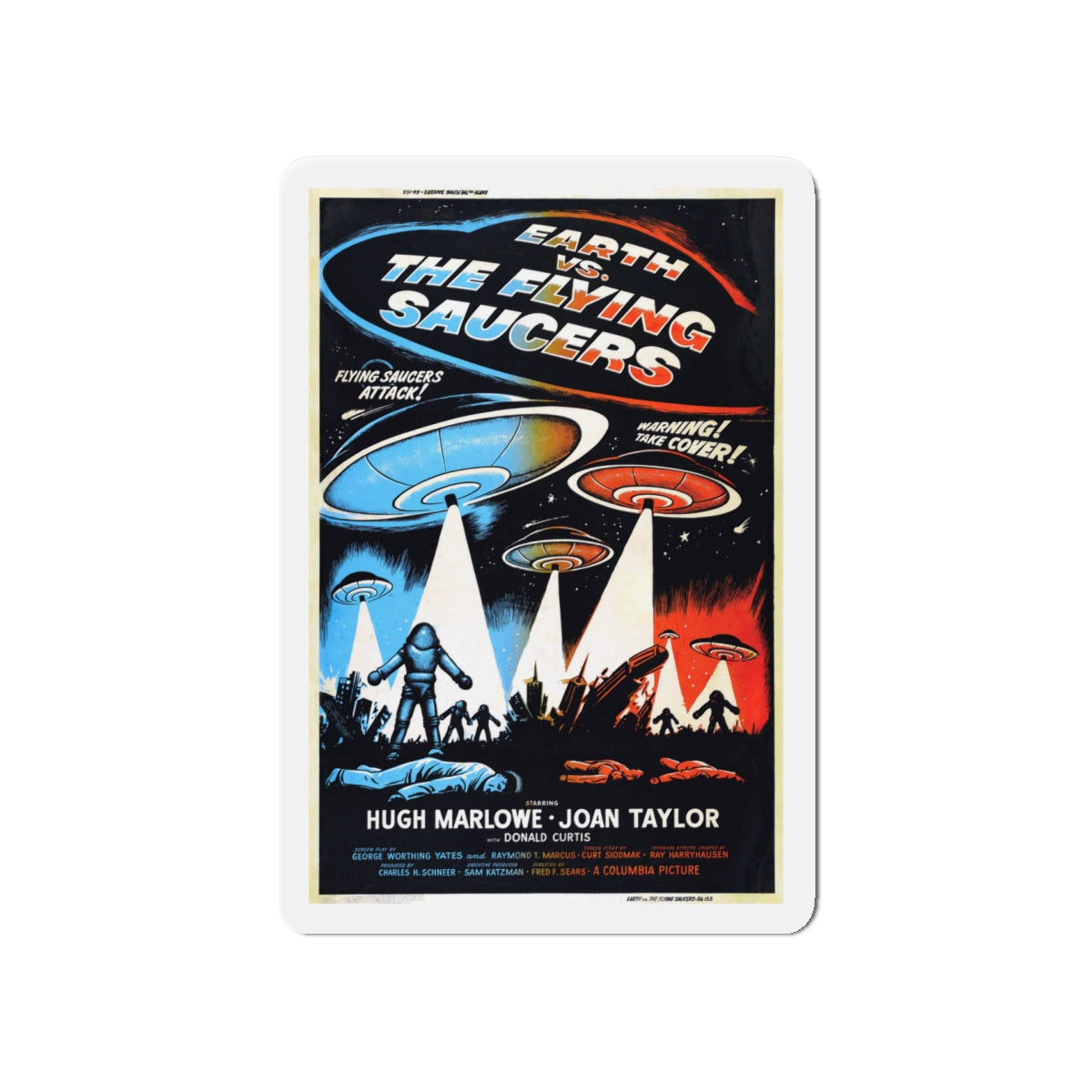 EARTH VS THE FLYING SAUCERS (2) 1956 Movie Poster - Die-Cut Magnet-5" x 5"-The Sticker Space