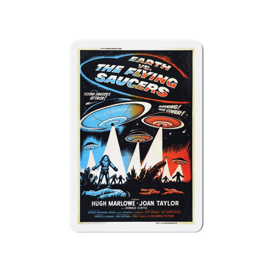 EARTH VS THE FLYING SAUCERS (2) 1956 Movie Poster - Die-Cut Magnet-6 × 6"-The Sticker Space