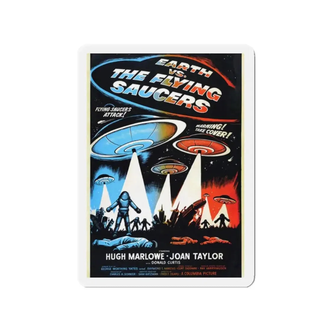 EARTH VS THE FLYING SAUCERS (2) 1956 Movie Poster - Refrigerator Magnet - The Sticker Space
