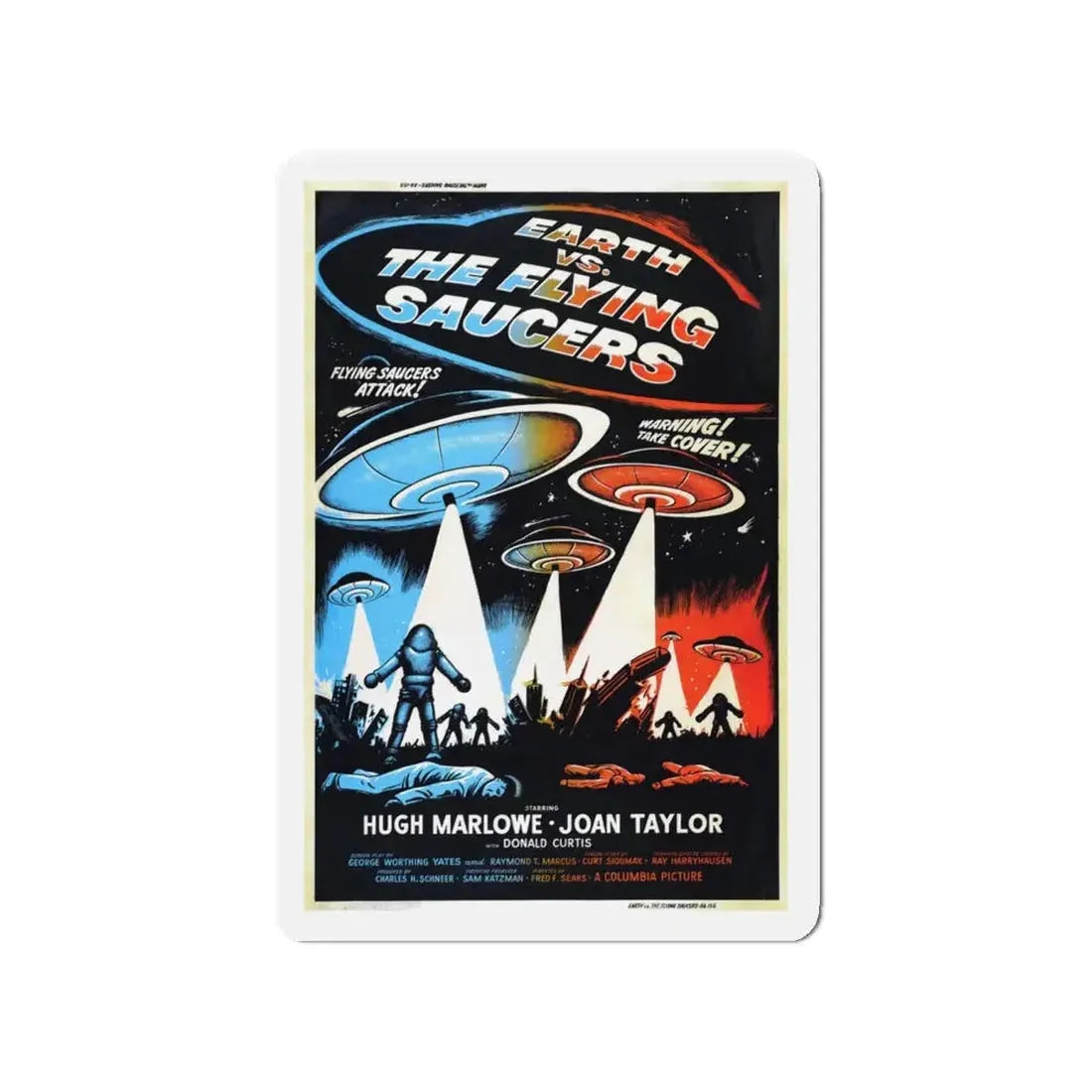 EARTH VS THE FLYING SAUCERS (2) 1956 Movie Poster - Refrigerator Magnet - The Sticker Space