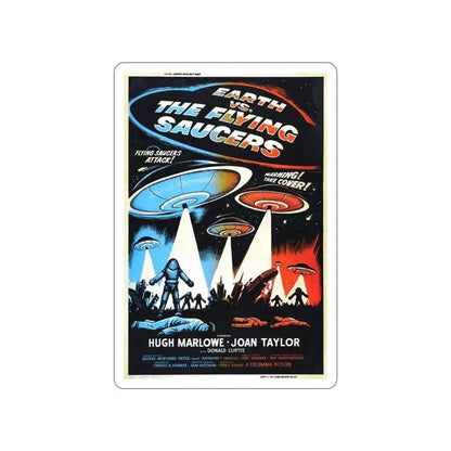 EARTH VS THE FLYING SAUCERS (2) 1956 Movie Poster STICKER Vinyl Die-Cut Decal 3 Inch - The Sticker Space