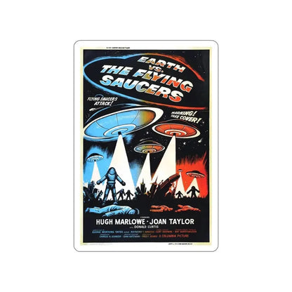 EARTH VS THE FLYING SAUCERS (2) 1956 Movie Poster STICKER Vinyl Die-Cut Decal - The Sticker Space