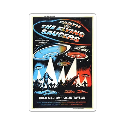 EARTH VS THE FLYING SAUCERS (2) 1956 Movie Poster - STICKER Vinyl Kiss-Cut Decal 3 Inch White - The Sticker Space