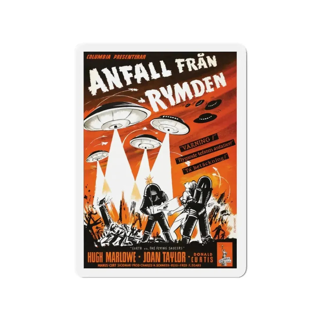 EARTH VS THE FLYING SAUCERS (3) 1956 Movie Poster - Refrigerator Magnet 3 Inch - The Sticker Space