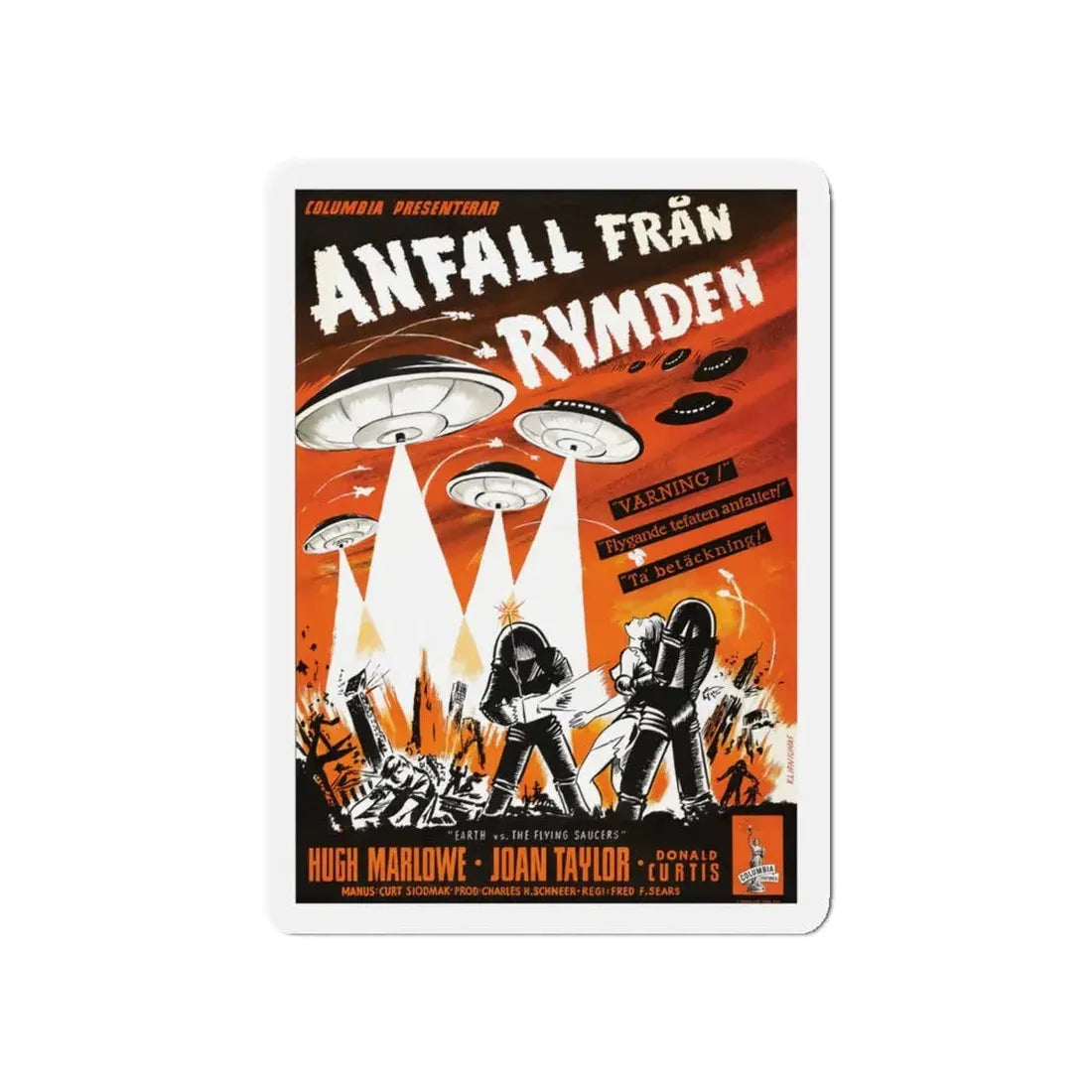 EARTH VS THE FLYING SAUCERS (3) 1956 Movie Poster - Refrigerator Magnet 5 Inch - The Sticker Space