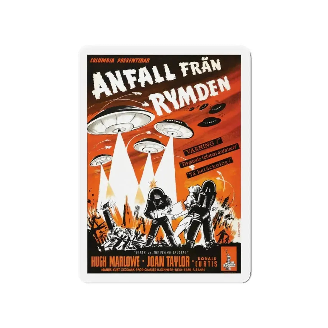 EARTH VS THE FLYING SAUCERS (3) 1956 Movie Poster - Refrigerator Magnet - The Sticker Space