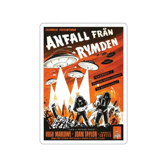 EARTH VS THE FLYING SAUCERS (3) 1956 Movie Poster STICKER Vinyl Die-Cut Decal 2 Inch - The Sticker Space