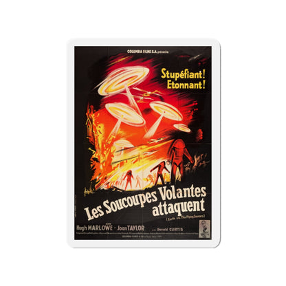 EARTH VS THE FLYING SAUCERS (FRENCH) 1956 Movie Poster - Die-Cut Magnet-3" x 3"-The Sticker Space