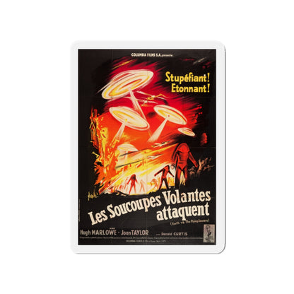 EARTH VS THE FLYING SAUCERS (FRENCH) 1956 Movie Poster - Die-Cut Magnet-4" x 4"-The Sticker Space