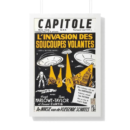 EARTH VS THE FLYING SAUCERS (FRENCH) 2 1956 - Framed Movie Poster 20" x 30" White - The Sticker Space