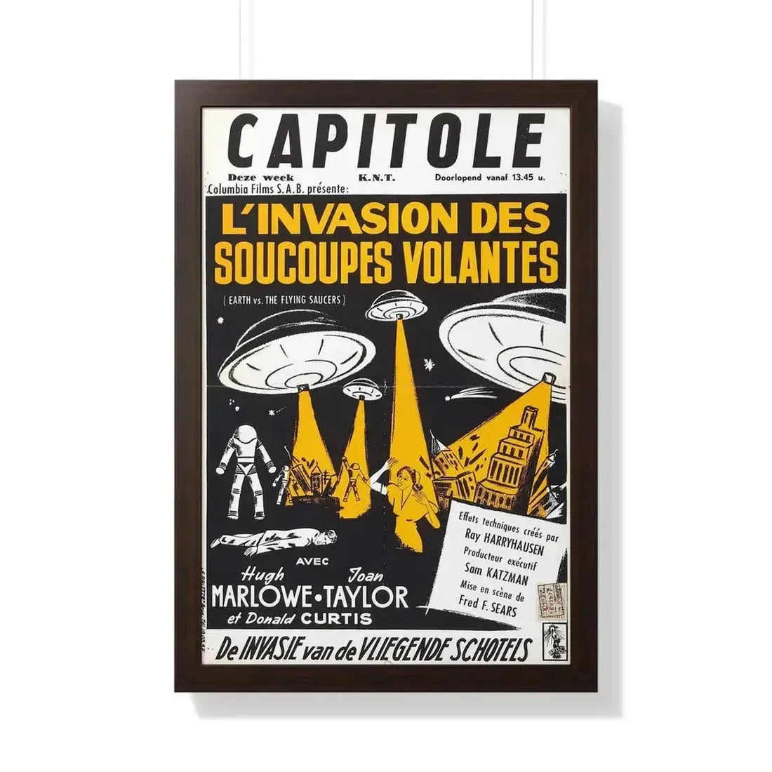 EARTH VS THE FLYING SAUCERS (FRENCH) 2 1956 - Framed Movie Poster - The Sticker Space