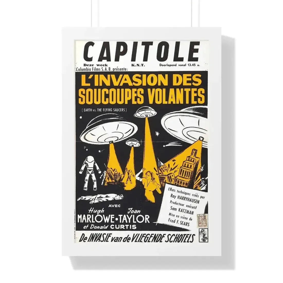 EARTH VS THE FLYING SAUCERS (FRENCH) 2 1956 - Framed Movie Poster - The Sticker Space