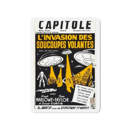 EARTH VS THE FLYING SAUCERS (FRENCH) 2 1956 Movie Poster - Refrigerator Magnet - The Sticker Space