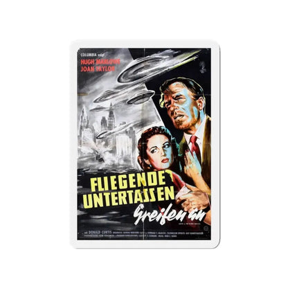 EARTH VS THE FLYING SAUCERS (GERMAN) 1956 Movie Poster - Refrigerator Magnet 4 Inch - The Sticker Space