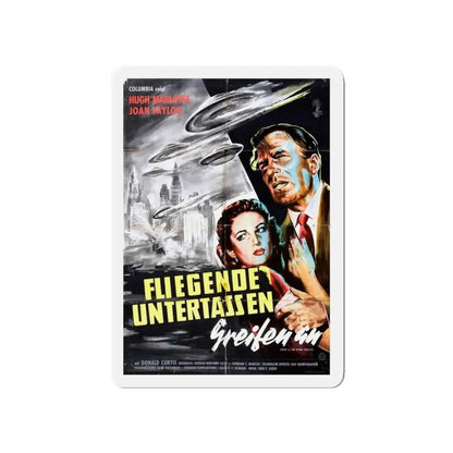 EARTH VS THE FLYING SAUCERS (GERMAN) 1956 Movie Poster - Refrigerator Magnet 5 Inch - The Sticker Space