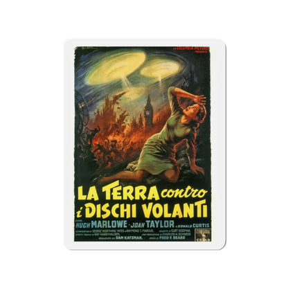 EARTH VS THE FLYING SAUCERS (ITALIAN) 1956 Movie Poster - Die-Cut Magnet-2" x 2"-The Sticker Space