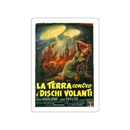 EARTH VS THE FLYING SAUCERS (ITALIAN) 1956 Movie Poster STICKER Vinyl Die-Cut Decal 6 Inch - The Sticker Space