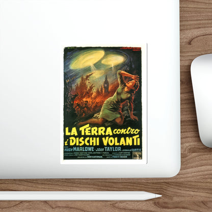 EARTH VS THE FLYING SAUCERS (ITALIAN) 1956 Movie Poster STICKER Vinyl Die-Cut Decal-The Sticker Space