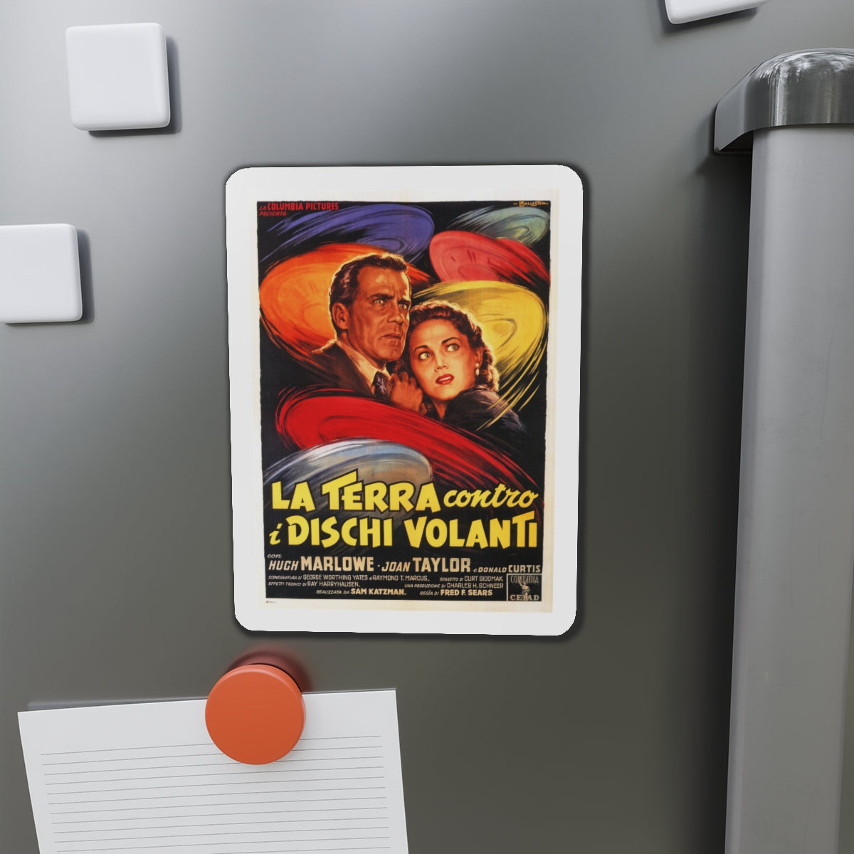 EARTH VS THE FLYING SAUCERS (ITALIAN) 2 1956 Movie Poster - Die-Cut Magnet-The Sticker Space