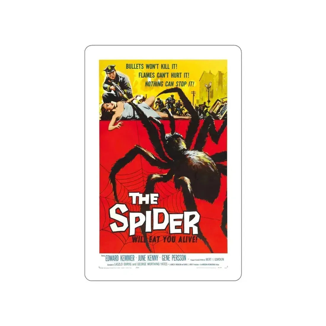 EARTH VS THE SPIDER (THE SPIDER) 1958 Movie Poster STICKER Vinyl Die-Cut Decal 6 Inch - The Sticker Space
