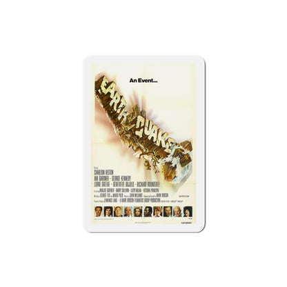 Earthquake 1974 Movie Poster Die-Cut Magnet-3 Inch-The Sticker Space