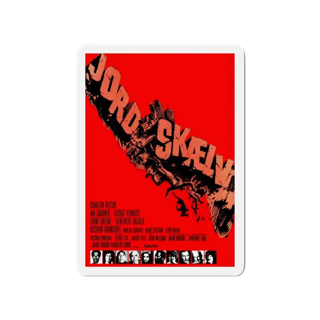 EARTHQUAKE! (DANISH) 1974 Movie Poster - Refrigerator Magnet 4 Inch - The Sticker Space