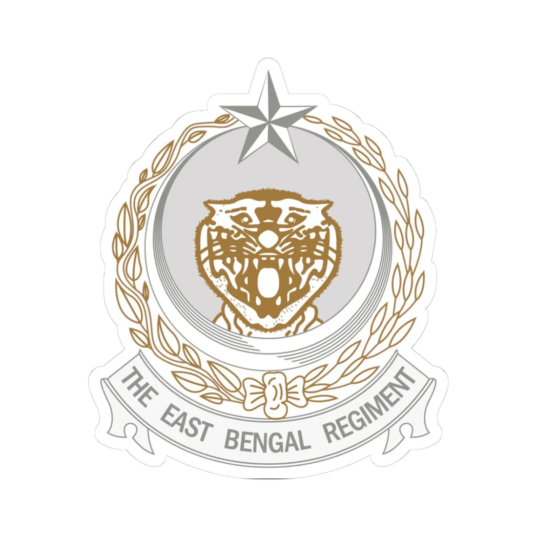 East Bengal Regiment Insignia (Bangladesh) (Coat of Arms) STICKER Vinyl Kiss-Cut Decal 3 Inch White - The Sticker Space