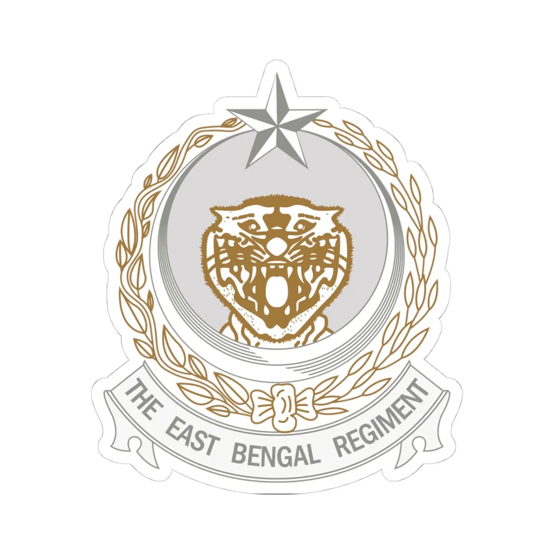 East Bengal Regiment Insignia (Bangladesh) (Coat of Arms) STICKER Vinyl Kiss-Cut Decal 4 Inch White - The Sticker Space