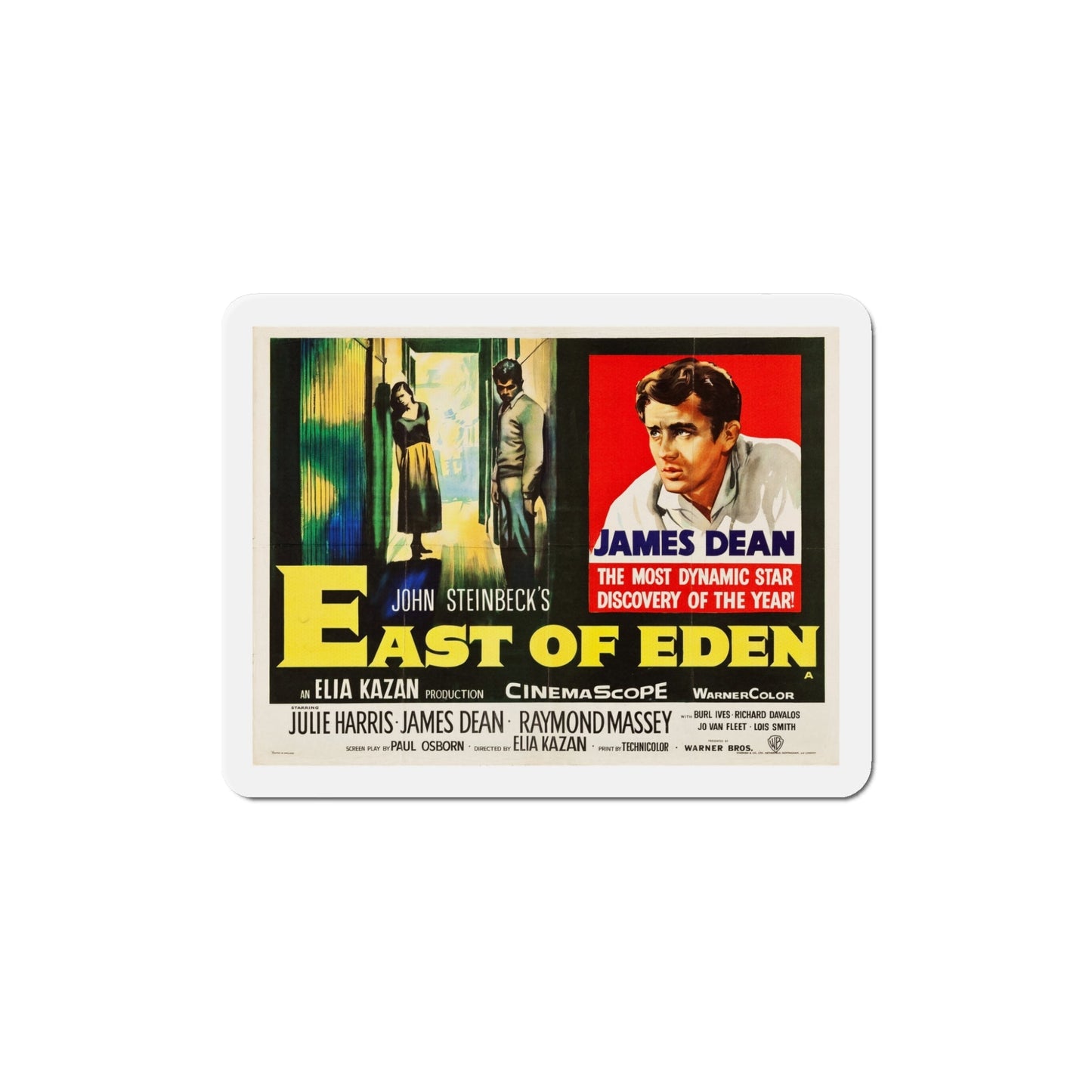 East of Eden 1955 v4 Movie Poster Die-Cut Magnet-5 Inch-The Sticker Space