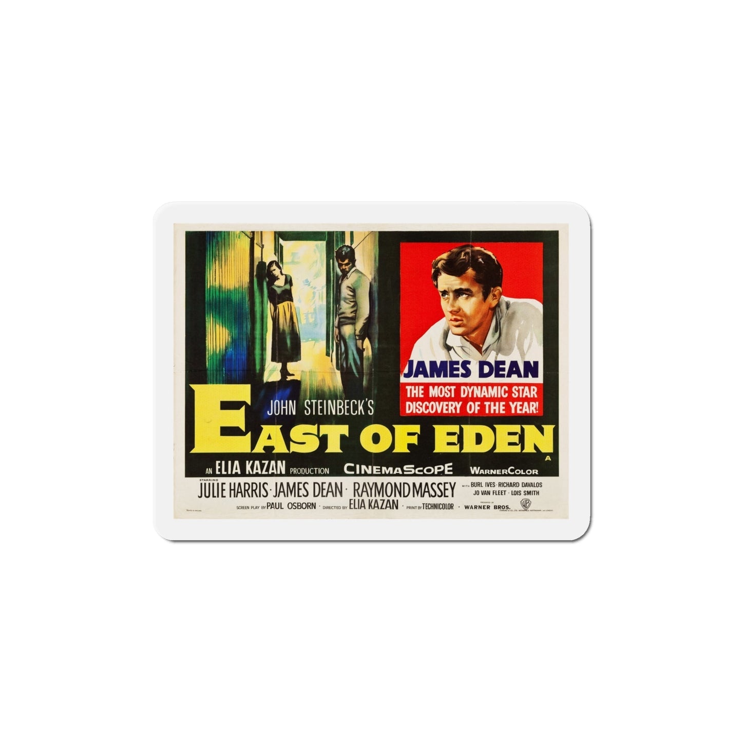 East of Eden 1955 v4 Movie Poster Die-Cut Magnet-6 Inch-The Sticker Space