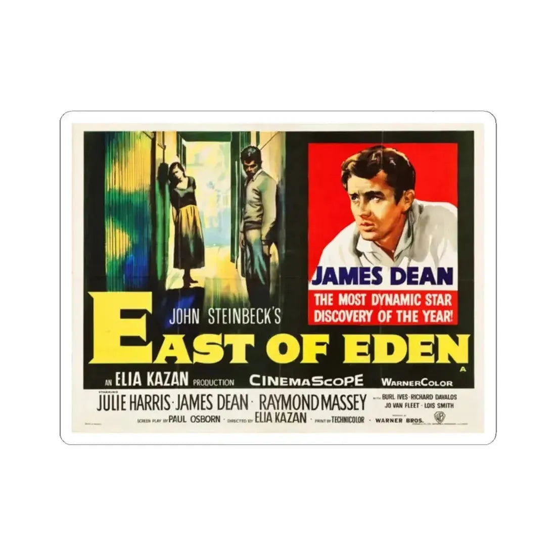 East of Eden 1955 v4 Movie Poster - STICKER Vinyl Kiss-Cut Decal 2 Inch White - The Sticker Space