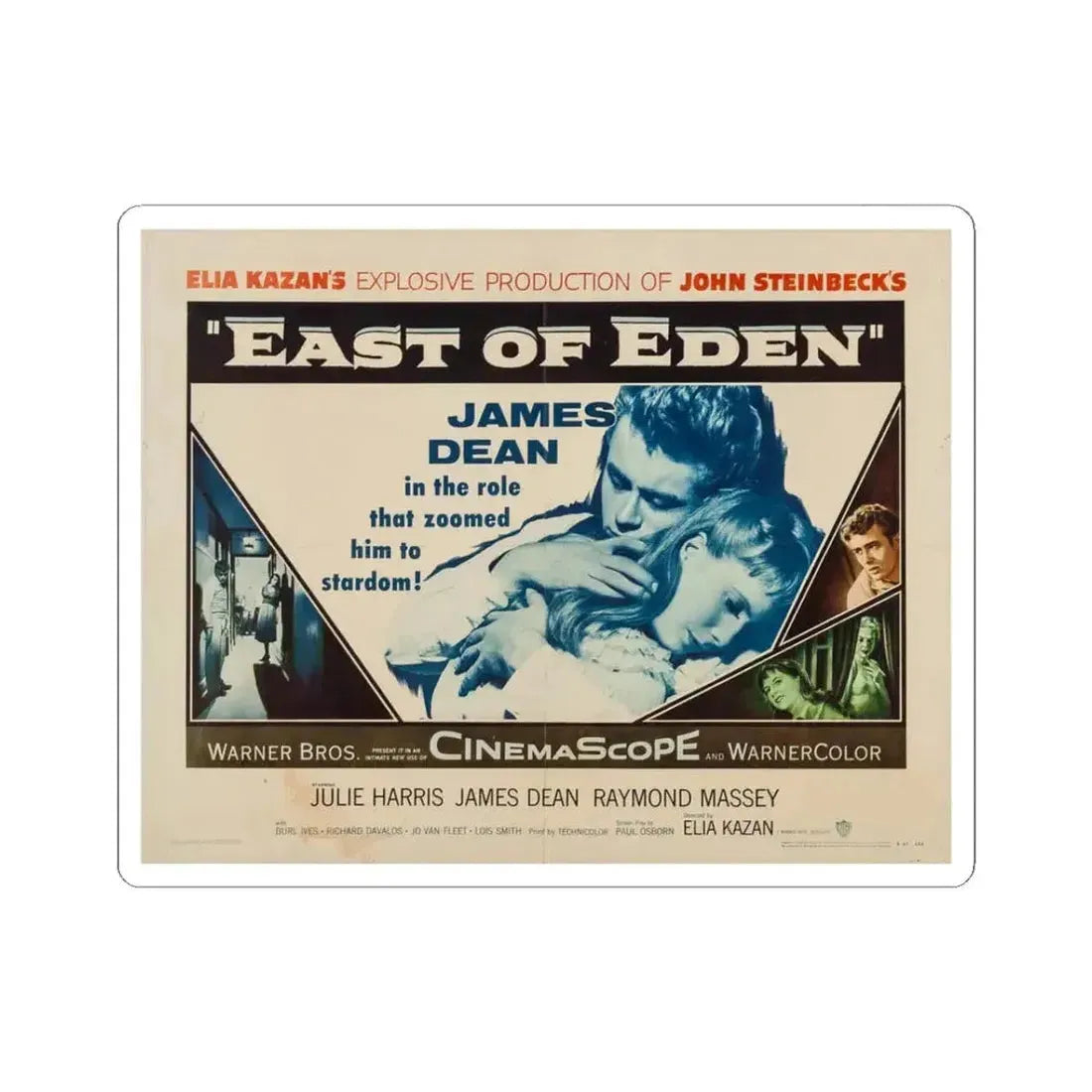 East of Eden 1955 v5 Movie Poster - STICKER Vinyl Kiss-Cut Decal 3 Inch White - The Sticker Space