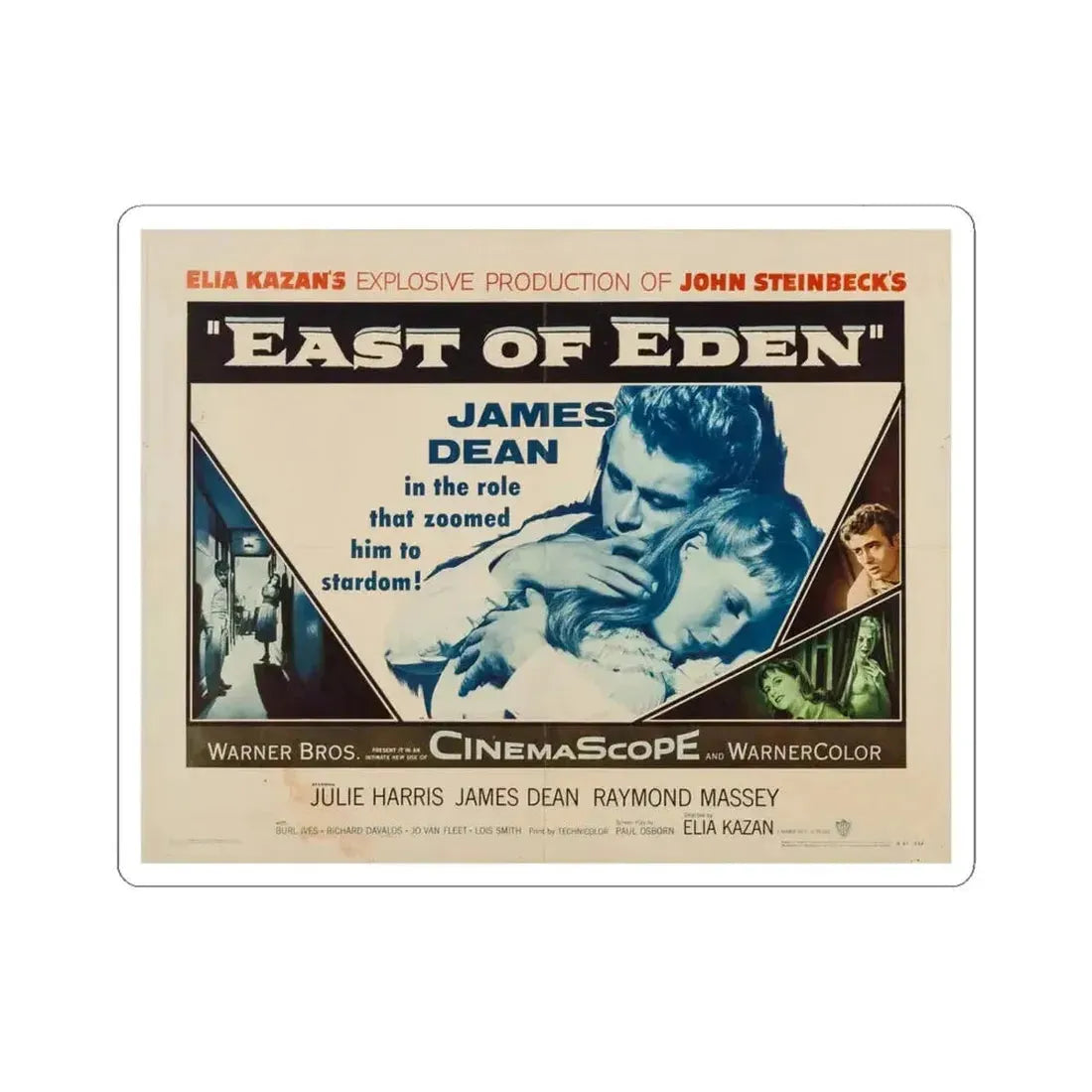 East of Eden 1955 v5 Movie Poster - STICKER Vinyl Kiss-Cut Decal 4 Inch White - The Sticker Space