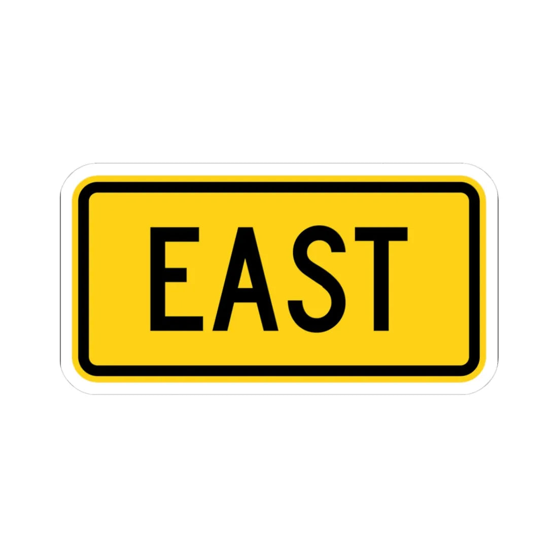 East plate small Wyoming (Wyoming) (Road Sign) STICKER Vinyl Kiss-Cut Decal 3 Inch White - The Sticker Space