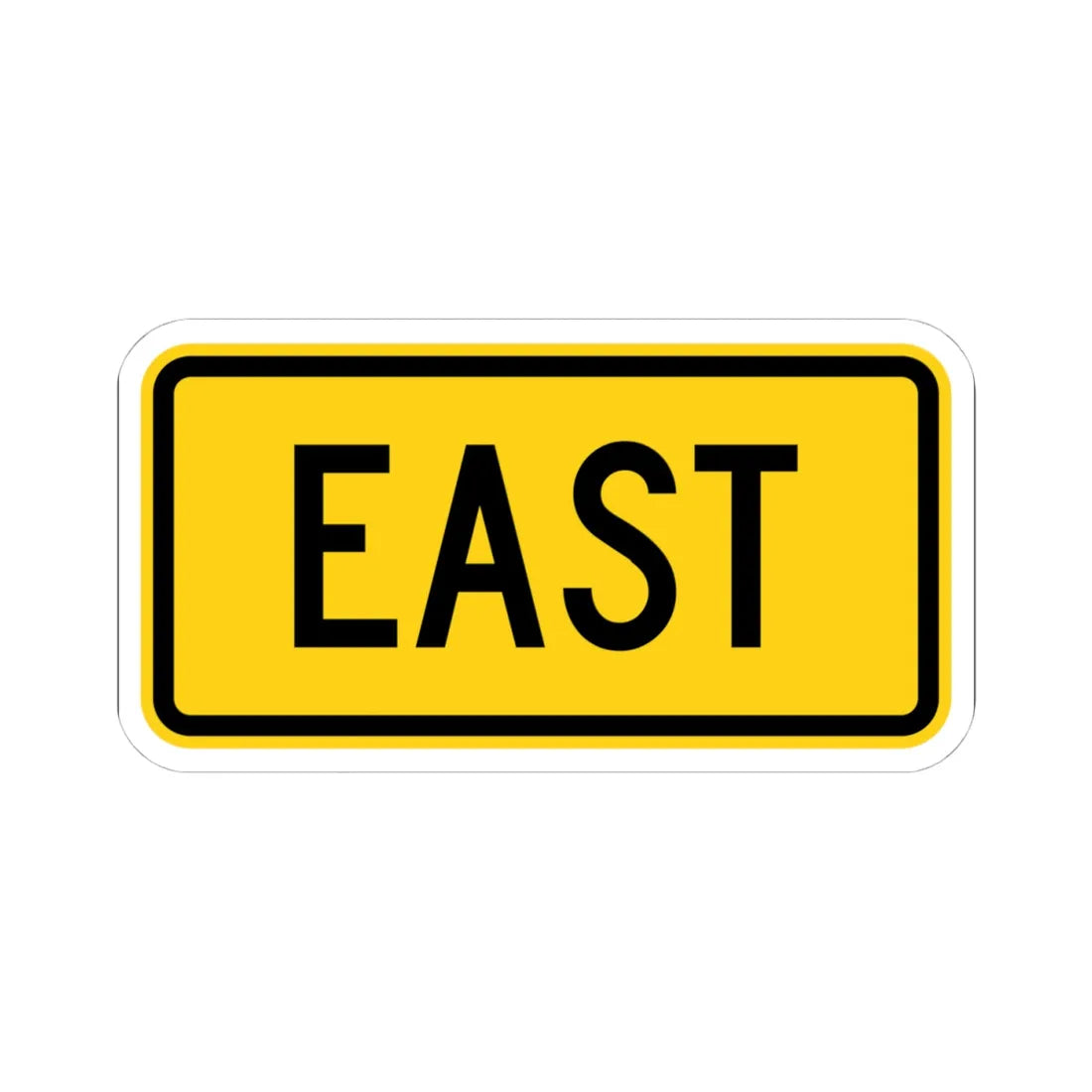 East plate small Wyoming (Wyoming) (Road Sign) STICKER Vinyl Kiss-Cut Decal 4 Inch White - The Sticker Space