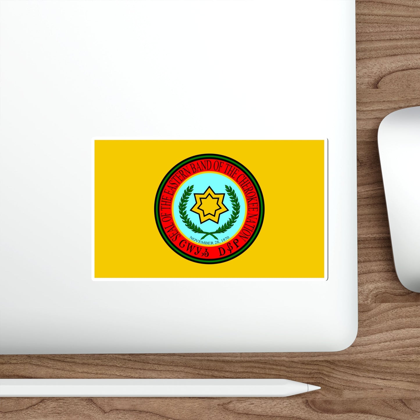 Eastern Band Cherokee Flag STICKER Vinyl Die-Cut Decal-The Sticker Space