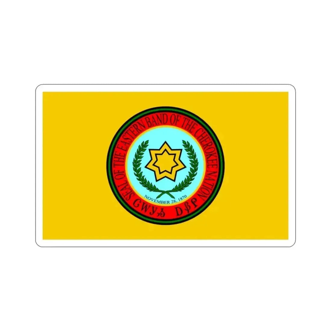 Eastern Band Cherokee Flag STICKER Vinyl Die-Cut Decal 2 Inch - The Sticker Space