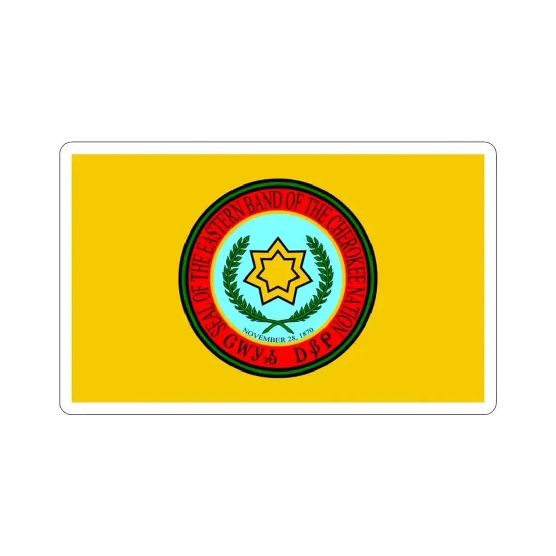 Eastern Band Cherokee Flag STICKER Vinyl Die-Cut Decal 2 Inch - The Sticker Space