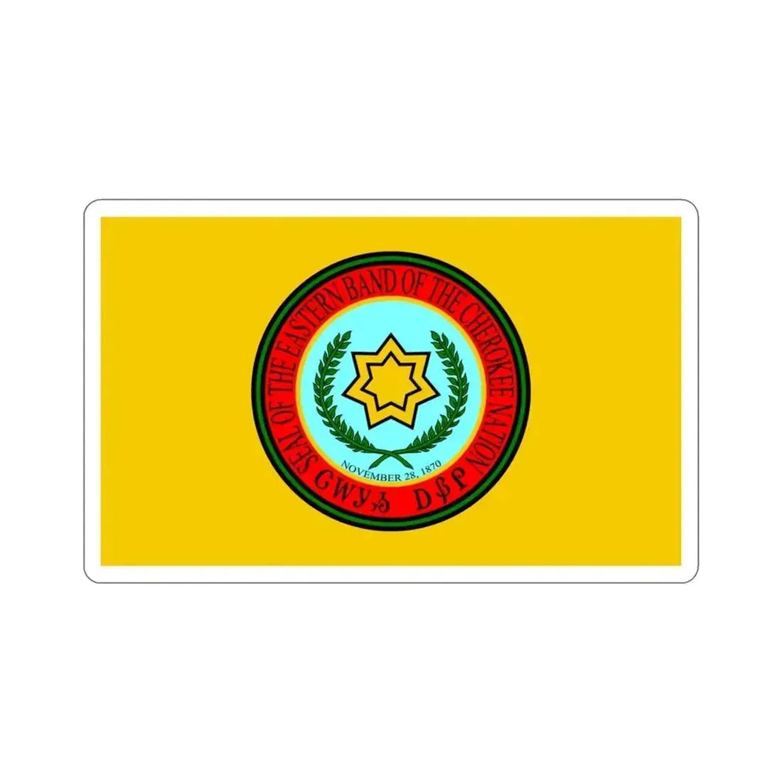 Eastern Band Cherokee Flag STICKER Vinyl Die-Cut Decal 3 Inch - The Sticker Space