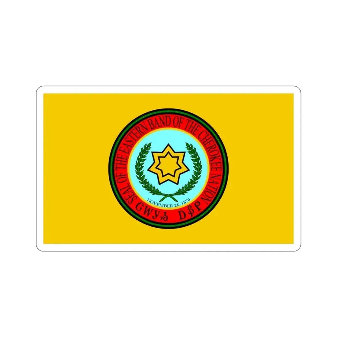 Eastern Band Cherokee Flag STICKER Vinyl Die-Cut Decal 3 Inch - The Sticker Space