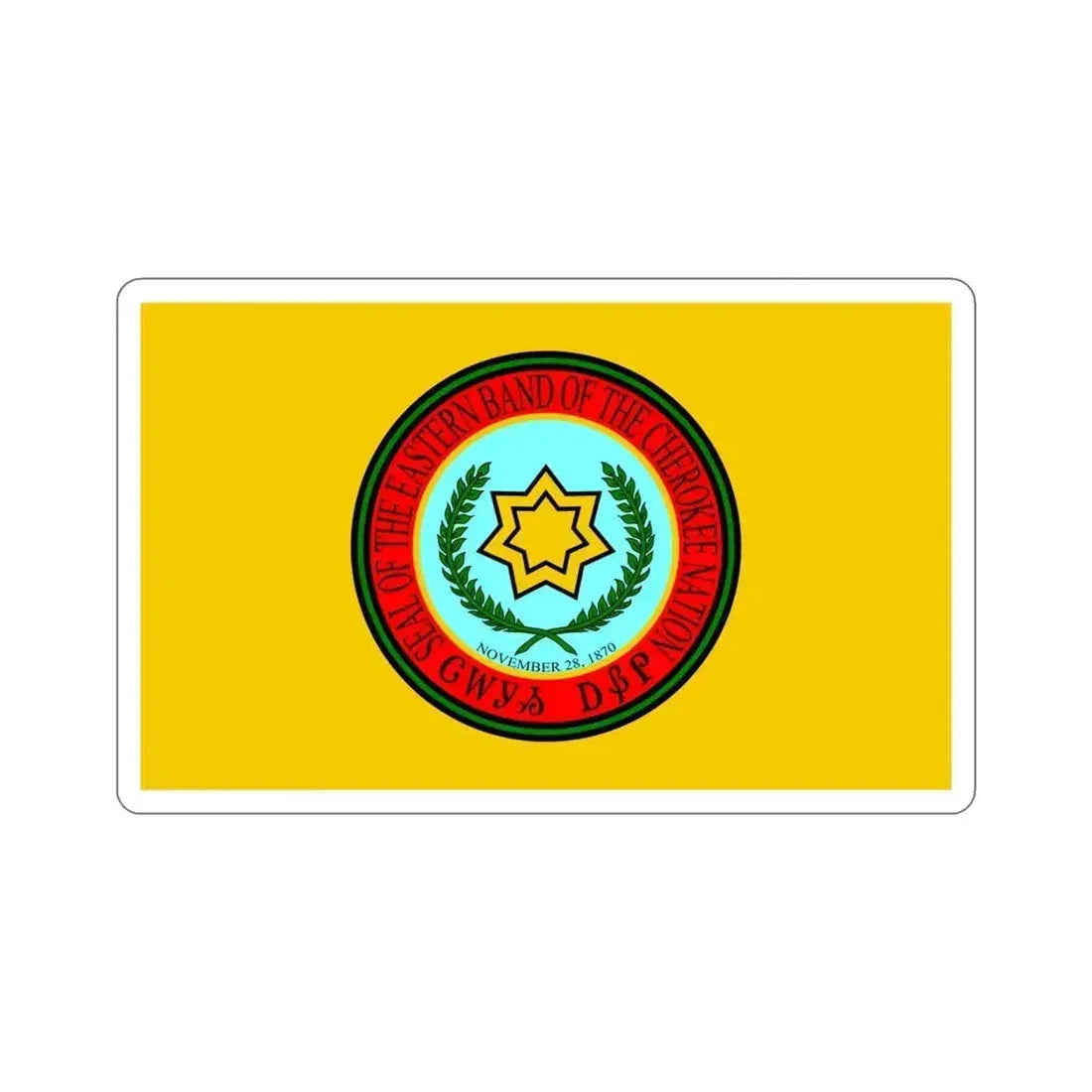 Eastern Band Cherokee Flag STICKER Vinyl Die-Cut Decal 4 Inch - The Sticker Space