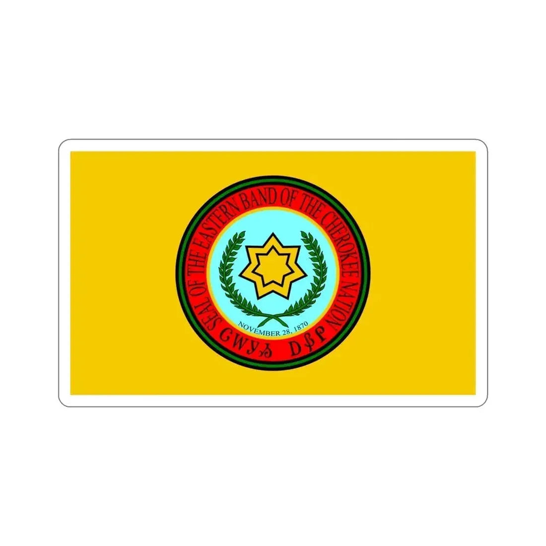 Eastern Band Cherokee Flag STICKER Vinyl Die-Cut Decal 4 Inch - The Sticker Space