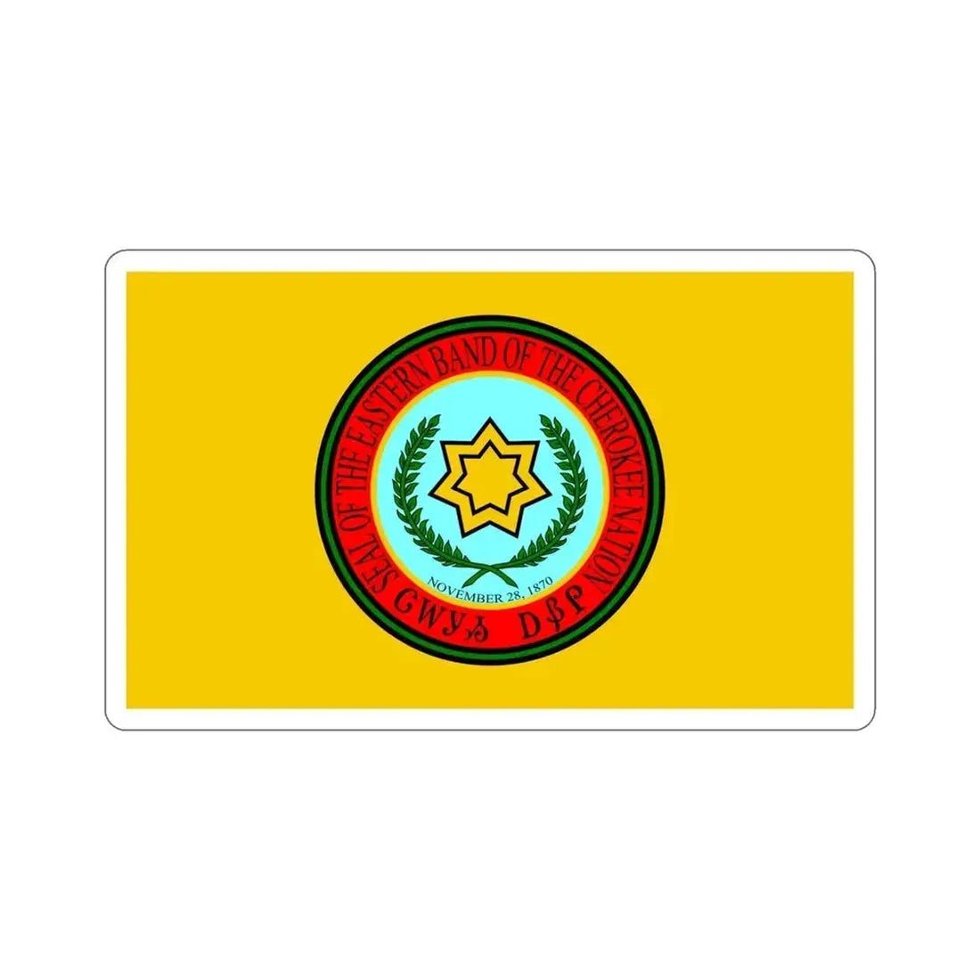 Eastern Band Cherokee Flag STICKER Vinyl Die-Cut Decal 5 Inch - The Sticker Space